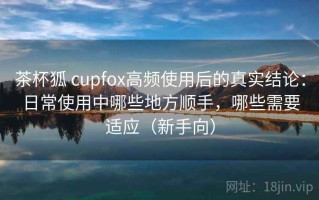 茶杯狐 cupfox高频使用后的真实结论：日常使用中哪些地方顺手，哪些需要适应（新手向）