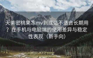 天美密桃果冻mv到底适不适合长期用？在手机与电脑端的使用差异与稳定性表现（新手向）