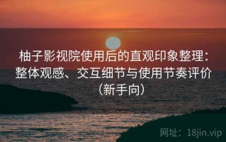 柚子影视院使用后的直观印象整理：整体观感、交互细节与使用节奏评价（新手向）