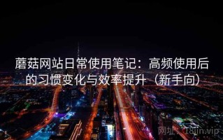 蘑菇网站日常使用笔记：高频使用后的习惯变化与效率提升（新手向）