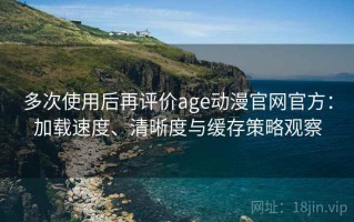 多次使用后再评价age动漫官网官方：加载速度、清晰度与缓存策略观察