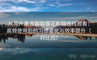 从用户角度聊聊樱花影院在线观看：高频使用后的习惯变化与效率提升（对比后）