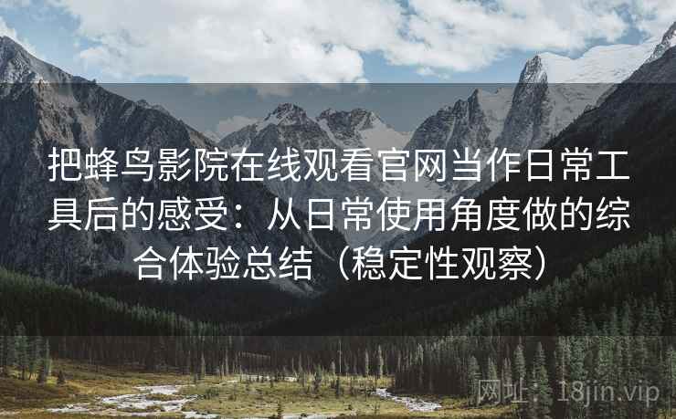 把蜂鸟影院在线观看官网当作日常工具后的感受：从日常使用角度做的综合体验总结（稳定性观察）