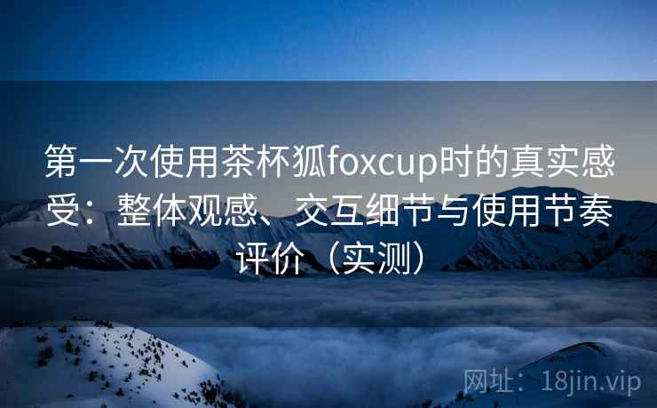 第一次使用茶杯狐foxcup时的真实感受:整体观感、交互细节与使用节奏评价(实测)-第2张图片 第一次使用茶杯狐foxcup时的真实感受:整体观感、交互细节与使用节奏评价(实测)-第2张图片