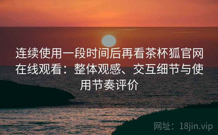 连续使用一段时间后再看茶杯狐官网在线观看：整体观感、交互细节与使用节奏评价-第2张图片